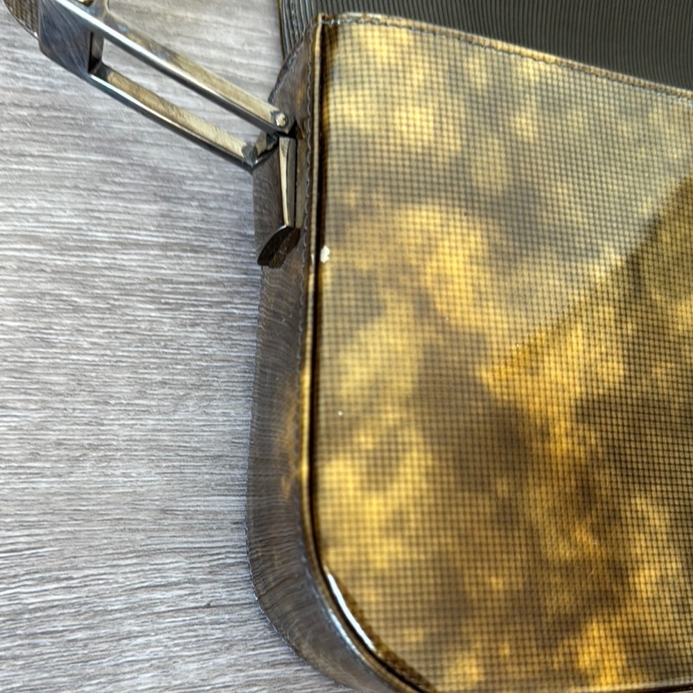 Stuart Weitzman 90s/Y2K Patent Brown and Gold Shoulder Bag - Picture 5 of 13
